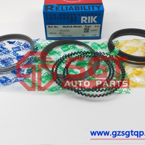 RIK28035/活塞环/1301110070 Piston de Toyota Corolla 13011-10070 Rik 28035 70.5mm 0.75 et 1.00 pour moteur Toyota Ie-L